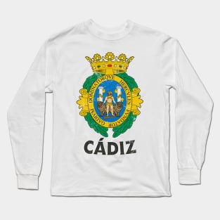 Cádiz / Vintage Style Flag Design Long Sleeve T-Shirt